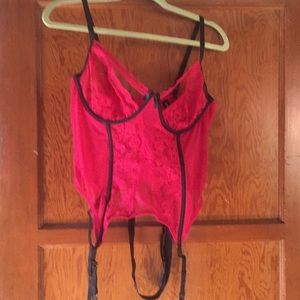 Adore Me Corset with clips and G-string set